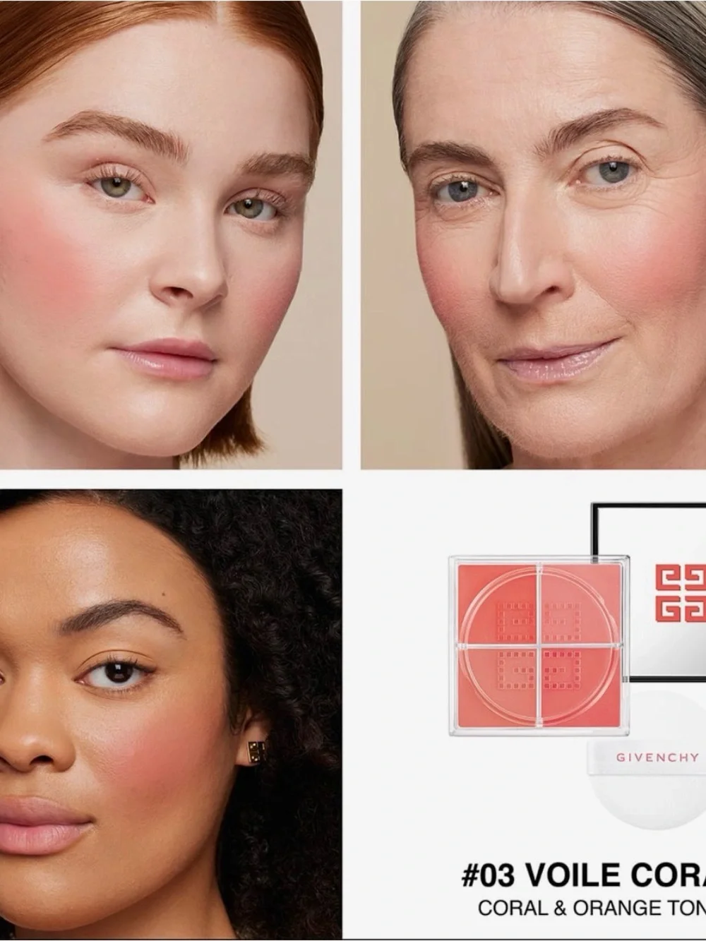 NEW Givenchy PRISME LIBRE BLUSH 4-Color Loose Powder Blush Voile Corail mini